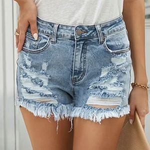 NEW STRETCHY Distressed Jean Shorts